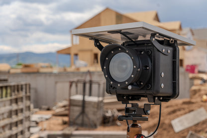 Chronos Edge autonomous DSLR construction time-lapse camera for long-term project documentation, remote monitoring, and solar-powered operation.