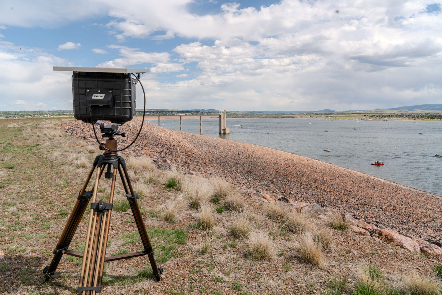Chronos Edge autonomous DSLR time-lapse camera monitoring water resources, infrastructure, environmental conditions, and long-term outdoor projects.
